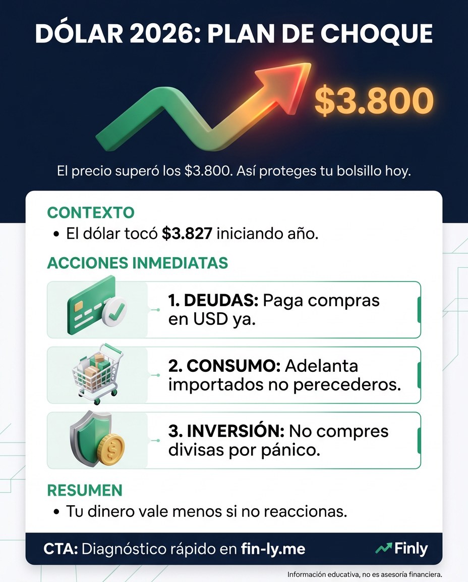 Dólar a $3.800: ¿Tu bolsillo está listo para el primer golpe del año?