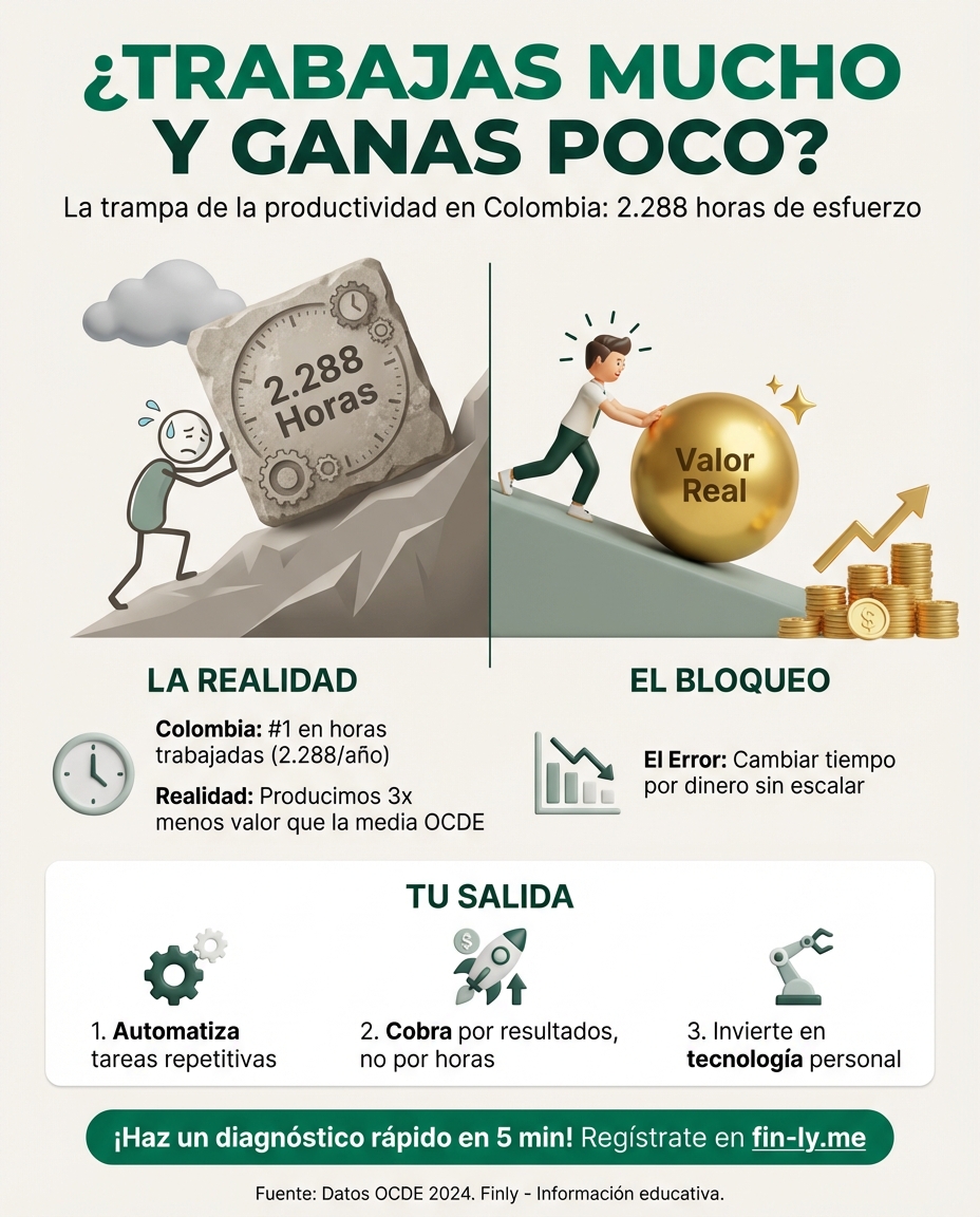 ¿Por qué trabajas tanto y tu bolsillo no lo nota? La trampa de la productividad en Colombia