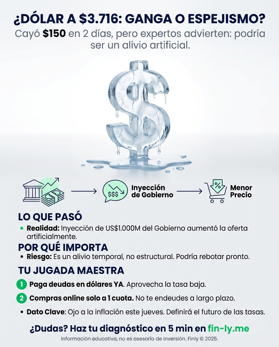 ¿Dólar barato o espejismo? Lo que la caída de $150 significa para tus deudas hoy