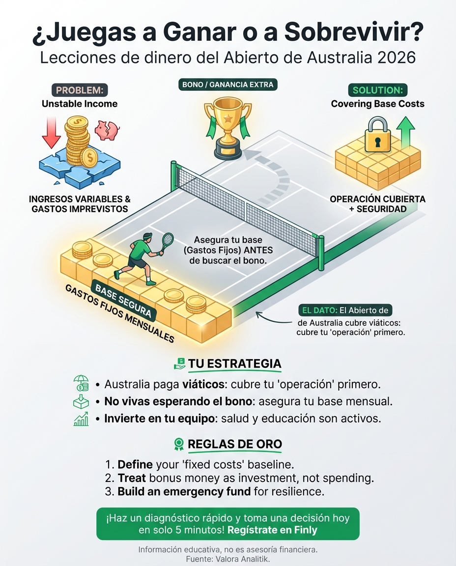 Premios récord en el tenis: ¿Por qué ganar más no sirve si no cuidas tus gastos fijos?