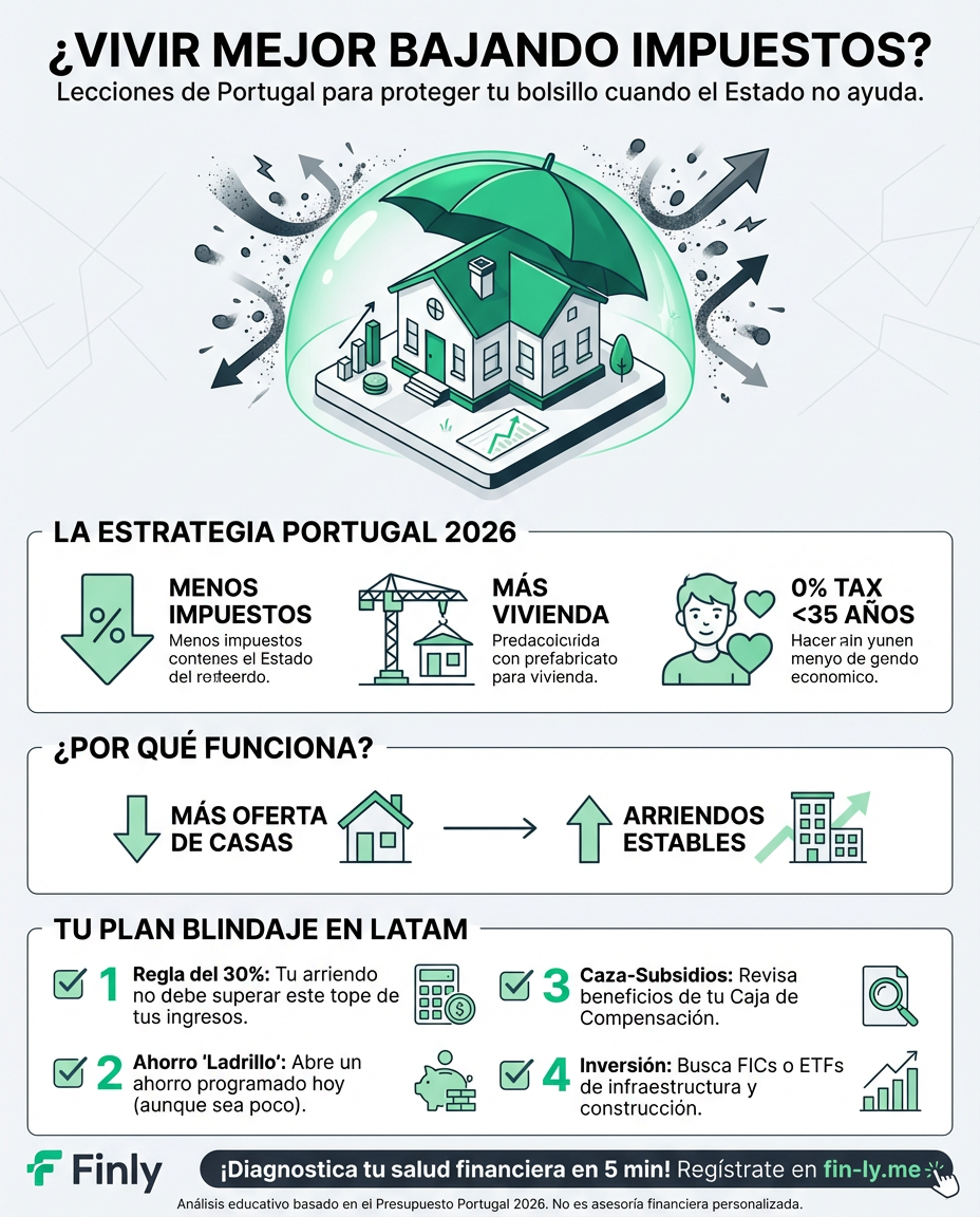 Portugal bajó impuestos y priorizó vivienda para frenar el costo de vida. Es lo que desearías que pasara cuando el arriendo sube más que tu sueldo y el estado no ayuda. ¿Cómo blindar tu bolsillo si en Colombia el alivio no llega desde el presupuesto nacional? 🇨🇴💰