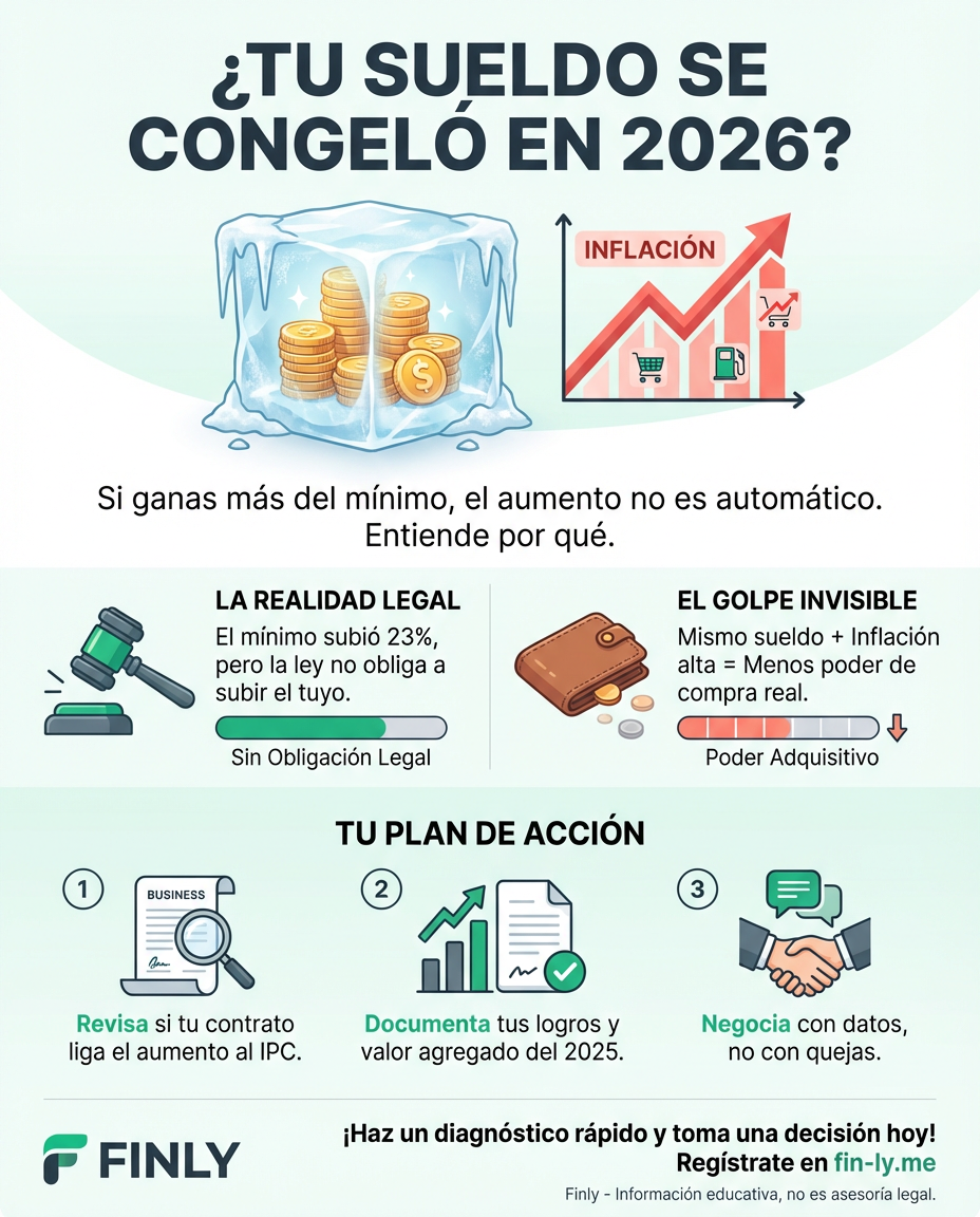 Sentir que tu sueldo se estanca mientras todo sube es la pesadilla del 'Adulto Presión', pero legalmente las empresas no están obligadas a nivelarte si ganas más del mínimo. Esta falta de ajuste real es lo que drena tu ahorro mensual. ¿Sabes cómo negociar tu valor antes de que la inflación devore tu calidad de vida? 🇨🇴💰