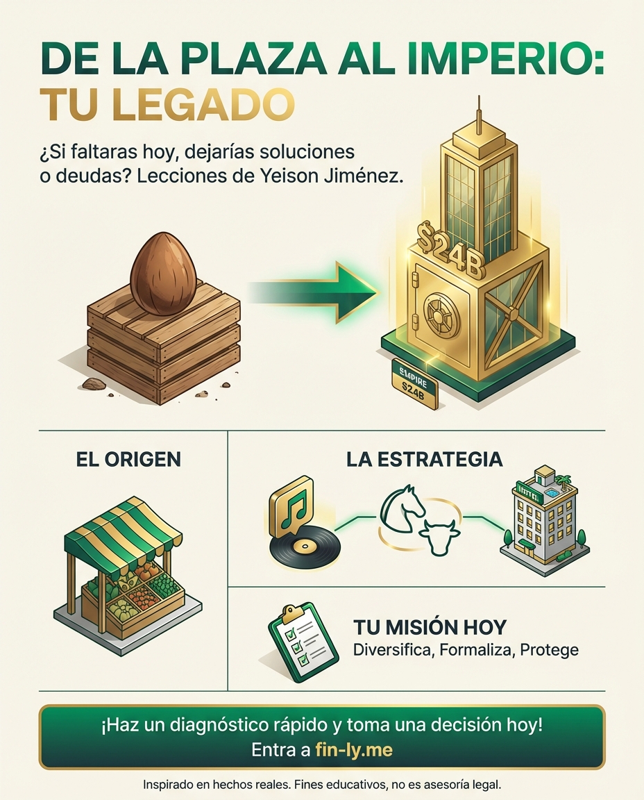 Yeison Jiménez pasó de vender aguacates a un imperio de $24 mil millones, pero su partida abre una duda vital: ¿tienes tu patrimonio ordenado? Como el 'Adulto Presión', no esperes a tener una fortuna para proteger lo que has construido. ¿Si hoy faltaras, tus deudas o tus activos serían el legado? 🇨🇴💰