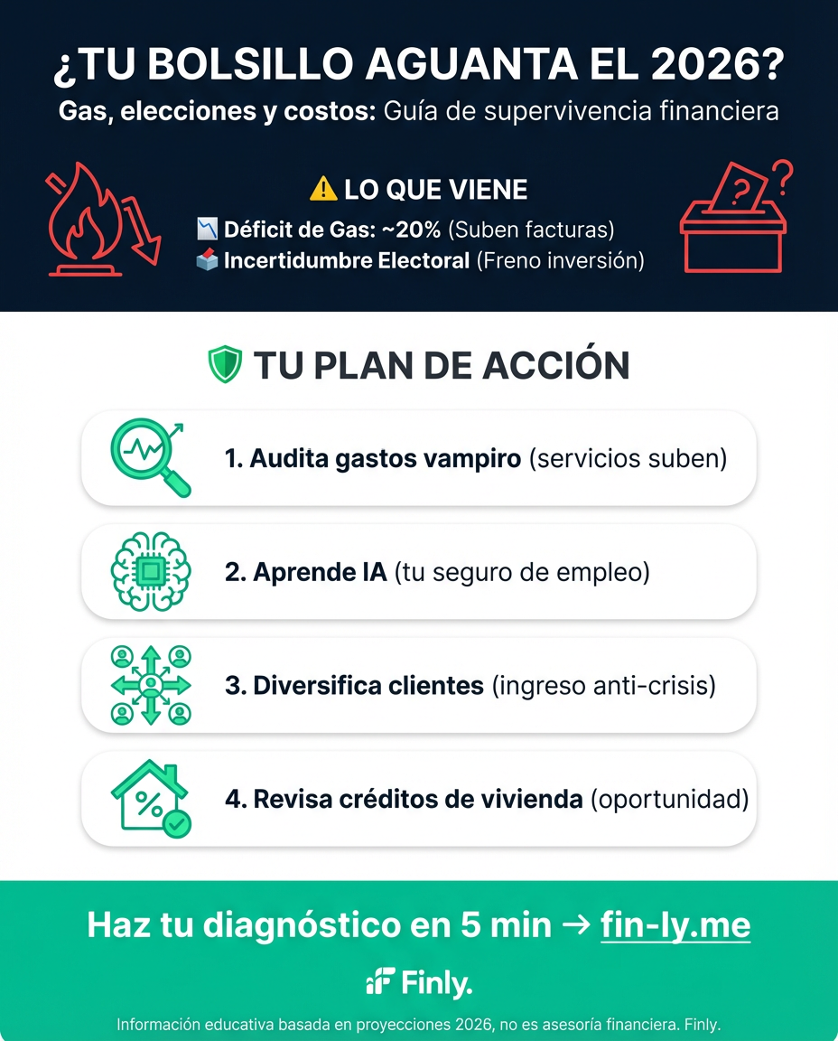 El 2026 viene con incertidumbre electoral y un déficit de gas que subirá tus facturas. Es como cuando sabes que viene un gasto grande y no tienes ahorros: la economía del país está en modo supervivencia. ¿Estás preparando tu bolsillo para los sobrecostos que vienen o dejarás tu futuro al azar? 🇨🇴💰