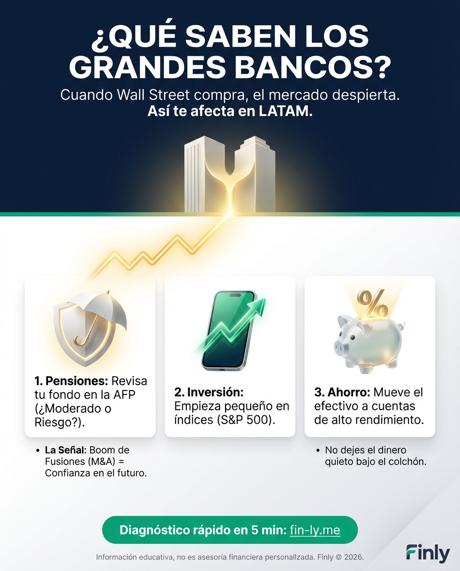 Los grandes bancos ganan billones cuando las empresas se fusionan, pero tú puedes aplicar esa lógica hoy. Si las grandes ligas se están moviendo, es señal de que el dinero circula; no te quedes quieto esperando que el salario alcance. ¿Sabes cómo posicionar tus ahorros antes de que el mercado suba? 💰🇨🇴