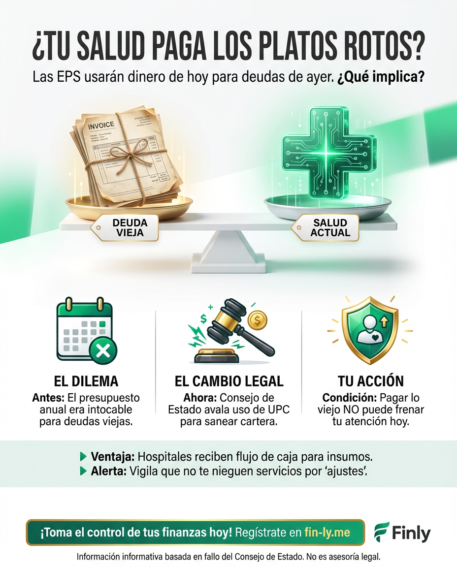 Pagar deudas del pasado con dinero de hoy es un alivio para las EPS, pero un riesgo para tu atención actual. Es como cuando usas el sueldo del mes para pagar la tarjeta de crédito: te pones al día, pero te quedas sin capital para el mercado. ¿Lograrán sanear sus cuentas sin que tu cita médica se vea afectada? 🇨🇴💰