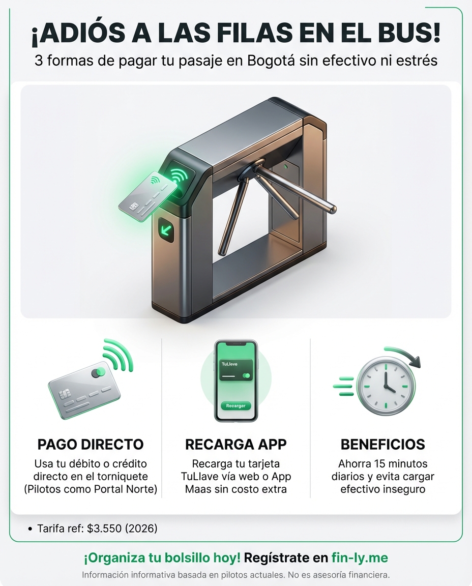TransMilenio abre pilotos para pagar con tarjetas bancarias y apps, eliminando la fila de recarga que te quita tiempo y paciencia. Es el alivio perfecto si eres de los que siempre olvida el saldo y termina pagando de más en efectivo. ¿Estás listo para digitalizar tu transporte y dejar de sufrir por la tarjeta TuLlave? 🚌💳