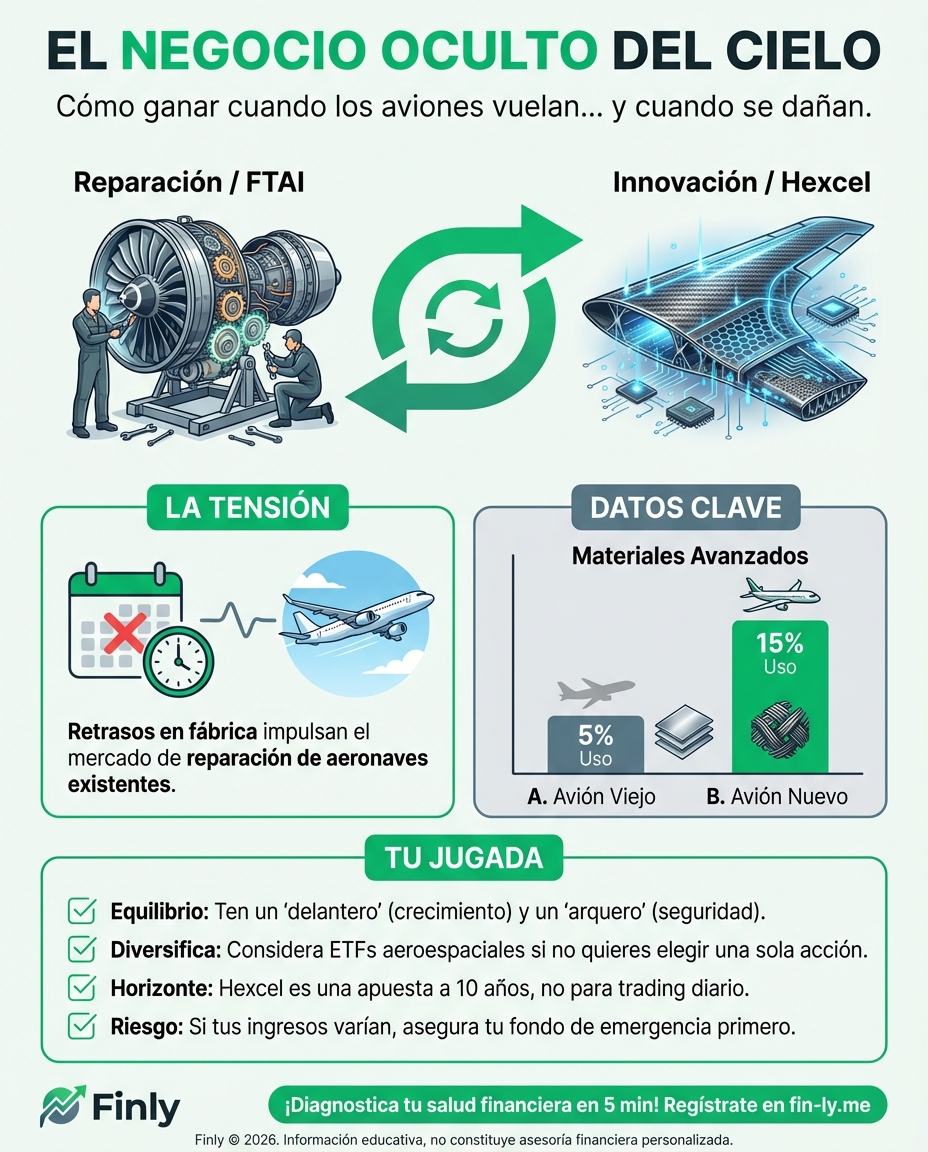 ¿Sientes que trabajas duro pero el crecimiento real se lo llevan otros? Lo mismo pasa con los aviones viejos: mientras unos sufren reparándolos, otros ganan con los repuestos. Descubre cómo invertir en quienes ganan incluso cuando las cosas fallan. 💰✈️