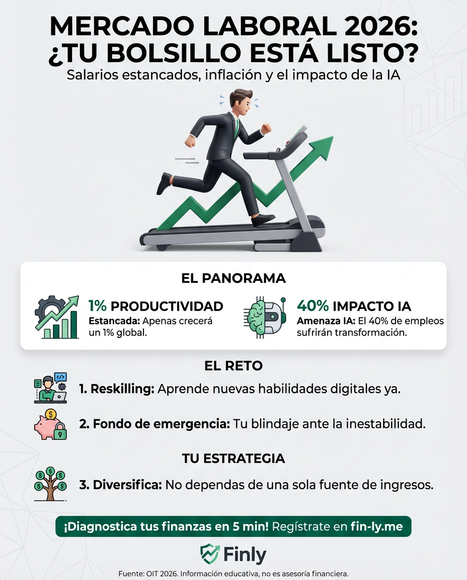 En 2026, los salarios seguirán perdiendo la carrera contra el costo de vida y la IA amenaza con reemplazarte si no te actualizas. Es el mismo miedo de no llegar a fin de mes aunque trabajes más. ¿Estás preparando tu bolsillo para un mercado que exige más pero paga igual? 🇨🇴💰