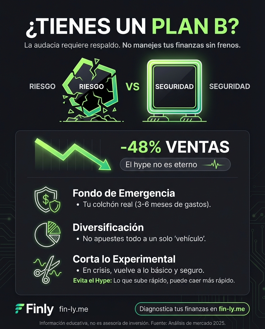 Elon Musk admitió que el Cybertruck fue una apuesta arriesgada con un plan B por si fracasaba. Es lo que te pasa cuando lanzas un proyecto sin saber si dará frutos: el éxito requiere audacia, pero la estabilidad exige un respaldo. ¿Tienes tú un plan de emergencia si tu mayor apuesta falla? 🇨🇴💰