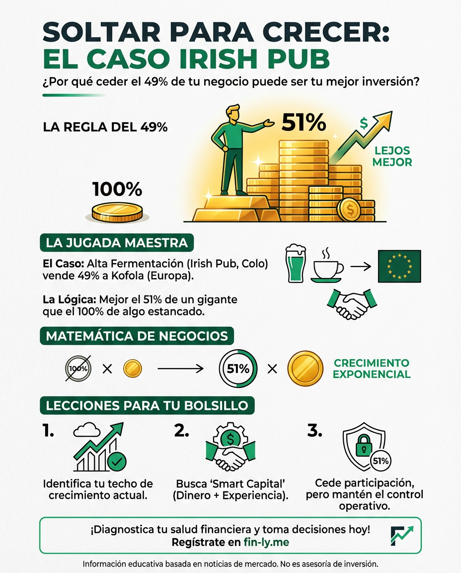Los dueños de Irish Pub y Colo Coffee vendieron parte de su negocio para crecer. Es lo que te pasa cuando sacrificas un gusto hoy para invertir en algo que te dé libertad mañana. ¿Sabes cuándo es momento de soltar algo pequeño para ir por una meta más grande? 🇨🇴💰