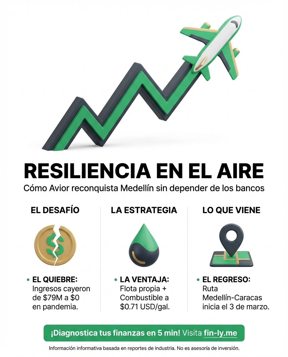 Avior vuelve a conectar Medellín y Caracas tras años de frenazo financiero. Es como cuando recuperas un cliente perdido: la clave no es solo volver, sino cómo financiar el crecimiento cuando el crédito es escaso. ¿Estás listo para escalar tu negocio sin depender de los bancos? ✈️💰