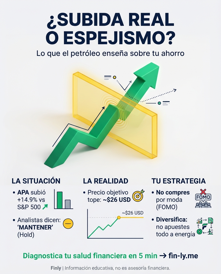 Aunque APA Corp supera al mercado, los analistas dudan en recomendarla. Es como cuando recibes un aumento pero no sabes si gastarlo o ahorrarlo por miedo a lo que viene. ¿Estás invirtiendo por moda o tienes un plan claro para cuando la marea baje? 💰🇨🇴