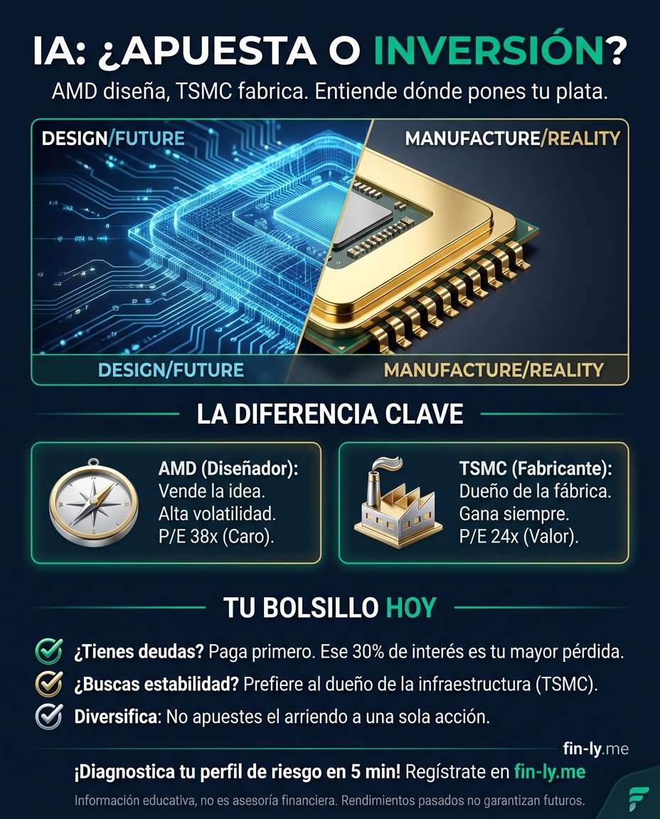 Invertir en IA parece una liga de gigantes, pero es como elegir entre el que diseña la herramienta y el que la fabrica. Mientras decides, las deudas no esperan. ¿Estás apostando tu ahorro a una promesa futura o a lo que ya funciona hoy para tu bolsillo? 🇨🇴💰