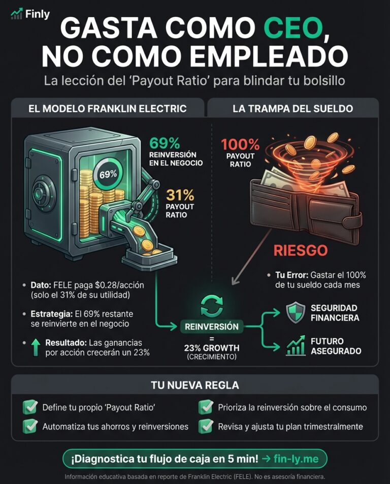 Franklin Electric sube sus dividendos porque le sobra caja, mientras tú quizás sufres para que el sueldo te dure hasta fin de mes. Es el reflejo de una buena gestión: reinvertir para crecer sin asfixiarse con deudas. ¿Cómo puedes aplicar esta mentalidad corporativa a tu propio bolsillo? 💰🇨🇴