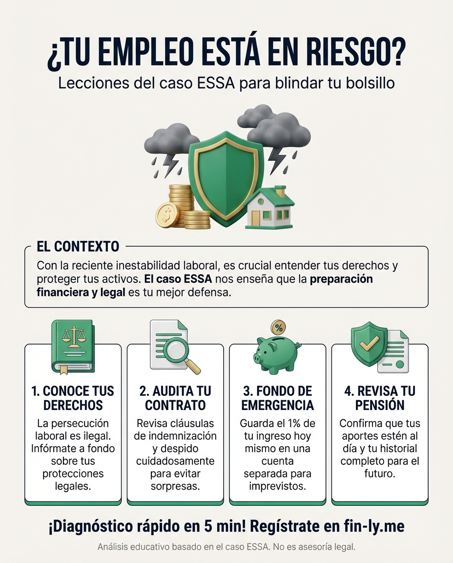 Cuando tu estabilidad laboral se siente amenazada por presiones externas, tu salud financiera es la primera en sufrir. El caso de la ESSA nos recuerda que conocer tus derechos es tan vital como saber ahorrar. ¿Sabes qué hacer si tu fuente de ingresos se pone en riesgo por decisiones ajenas? 🇨🇴💰