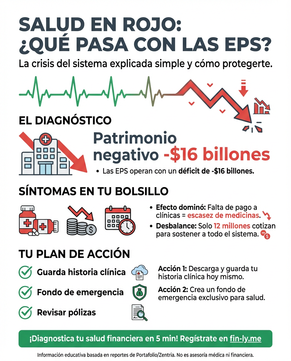La falta de recursos en las EPS ya frena la entrega de medicamentos y tratamientos. Es como cuando tus gastos fijos suben tanto que dejas de pagar lo importante por cubrir lo urgente. ¿Tienes un plan de ahorro para salud o dependes totalmente de un sistema que hoy está en cuidados intensivos? 🇨🇴🏥