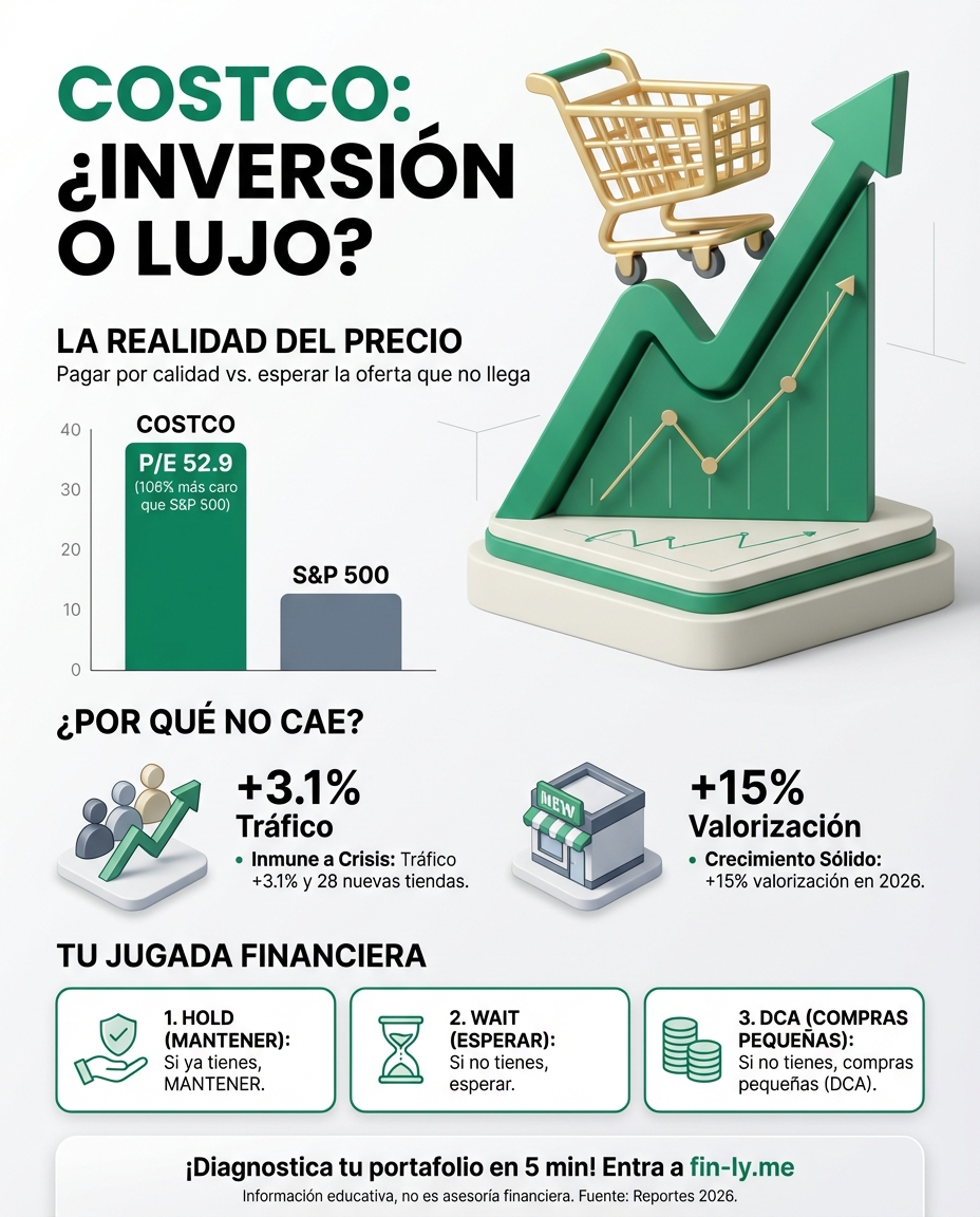 Costco brilla mientras el consumo se frena, pero su precio hoy es un lujo que pocos pueden pagar. Es como querer comprar la membresía cuando apenas te alcanza para el mercado del mes. ¿Vale la pena esperar a que baje o el tren de la inversión ya te dejó? 🛒🇨🇴