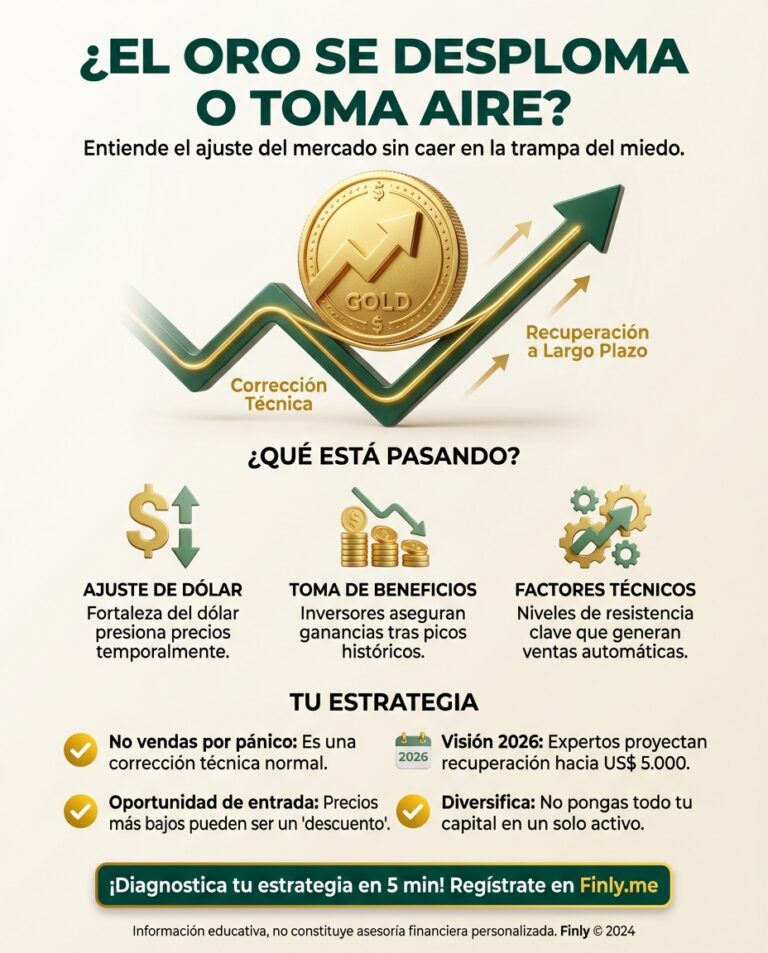 El oro cae tras récords históricos y quizá sientes que llegaste tarde a la fiesta. Es lo que te pasa cuando compras algo caro por miedo a que suba más y luego el precio baja. ¿Sabes distinguir entre una oportunidad real y una trampa de la emoción? 📉💰