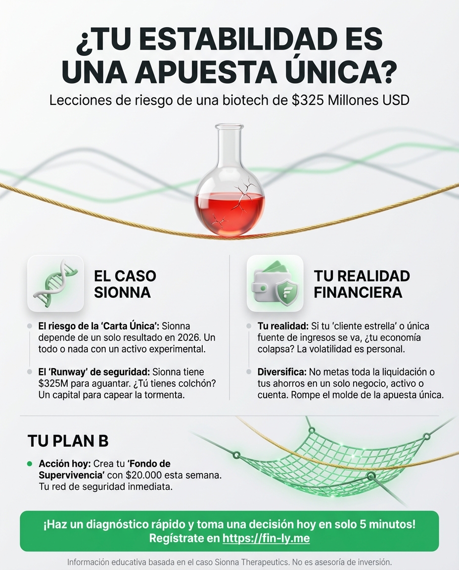 Una biotech promete revolucionar tratamientos en 2026, pero su éxito depende de resultados inciertos. Es como cuando planeas un negocio propio confiando en un solo cliente: si el contrato no sale, tu estabilidad se tambalea. ¿Tienes un plan B financiero si tu apuesta principal falla? 🇨🇴💰
