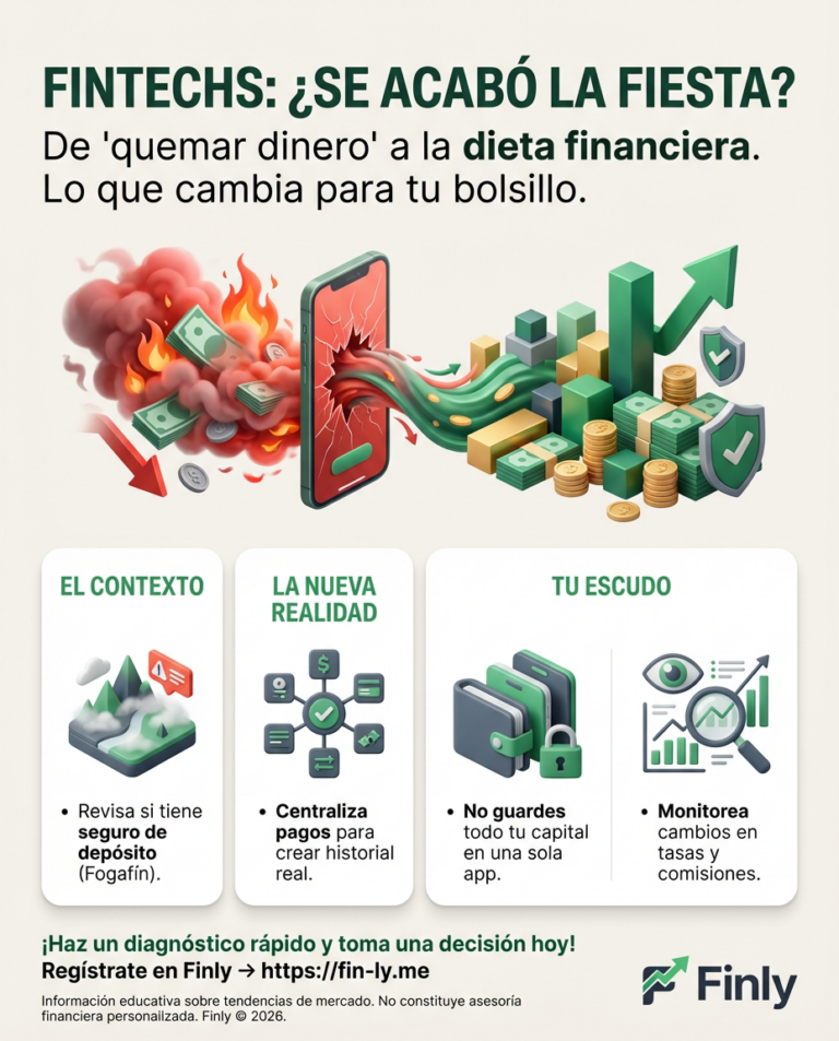 Las apps que usas para pagar y pedir crédito ya no pueden solo "quemar plata"; ahora deben ser rentables para sobrevivir. Como cuando te toca recortar gastos para que el sueldo alcance, tus bancos digitales están en plena dieta financiera. ¿Qué tan segura es la plataforma donde guardas tus ahorros hoy? 🇨🇴💰