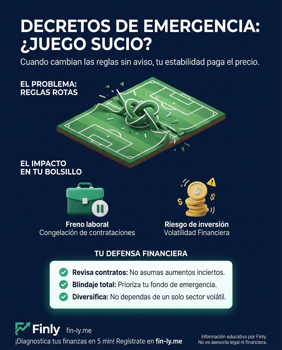 Gobernar por decreto es como usar avances de efectivo para tapar huecos: parece una solución rápida, pero pone en riesgo tu estabilidad a largo plazo. Esta falta de debate afecta desde el salario mínimo hasta tus impuestos. ¿Está tu bolsillo preparado para cambios que saltan las reglas del juego? 🇨🇴💰