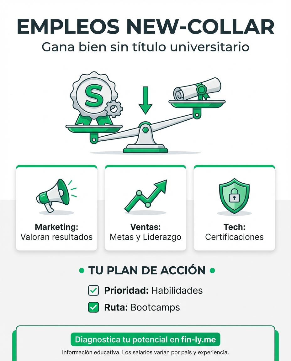 ¿Sientes que tu carrera se estancó por no tener un cartón? Hoy el mercado busca habilidades y certificaciones cortas que pagan mejor que muchos pregrados. ¿Estás listo para dejar de pagar semestres eternos y empezar a invertir en lo que realmente factura? 🇨🇴💰
