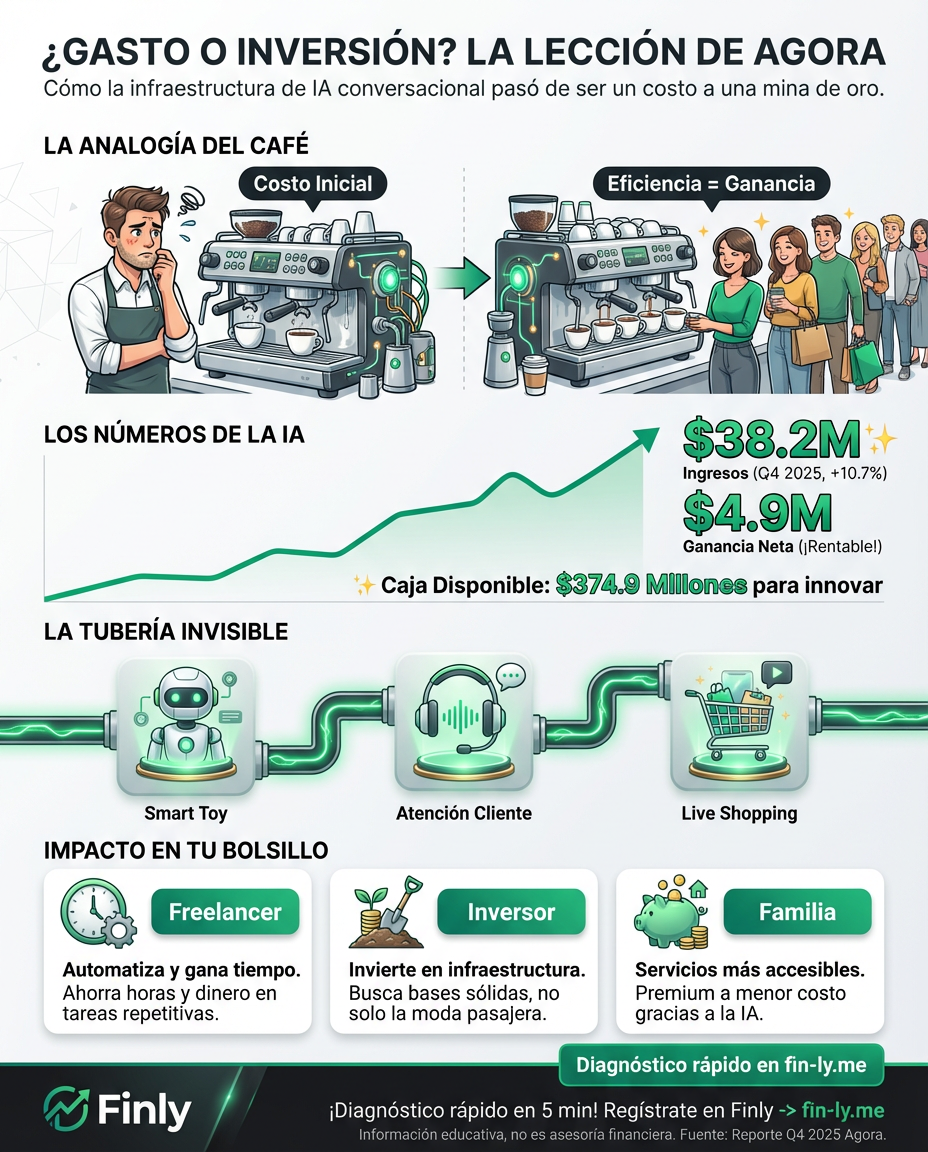 Agora logra ganancias récord apostando por la IA conversacional, mientras muchos siguen dudando si esta tecnología es rentable. Es como cuando inviertes en una herramienta nueva para tu negocio: el gasto asusta al inicio, pero la eficiencia paga las cuentas. ¿Sabes identificar cuándo un gasto es realmente una inversión? 🇨🇴💰