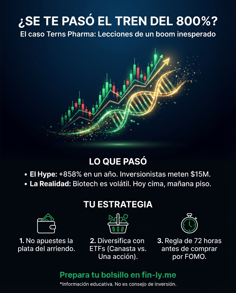 Una farmacéutica subió 800% y los grandes inversionistas están entrando ahora. Es como ver una oferta increíble cuando no tienes cupo en la tarjeta: la oportunidad pasa frente a ti. ¿Sabes cómo preparar tu bolsillo para cuando llegue tu próximo 'golpe de suerte'? 🇨🇴💰